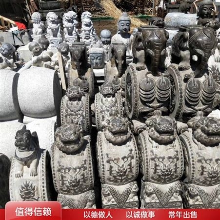 酒店青石仿古工艺品摆件 石雕动物雕塑 图案造型讲究