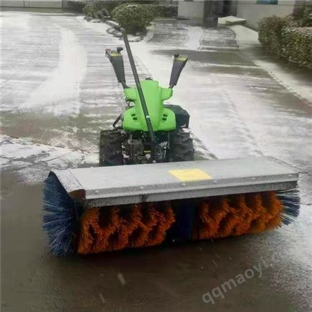 手推式道路汽油扫雪机 路面物业保洁工厂地面抛雪机