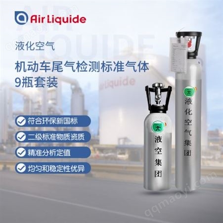 8L 机动车尾气检测标准气体 9瓶套装 法国液化空气直营 全国配送