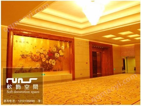 酒店大堂金箔壁画、酒店包间金箔画、别墅金箔画